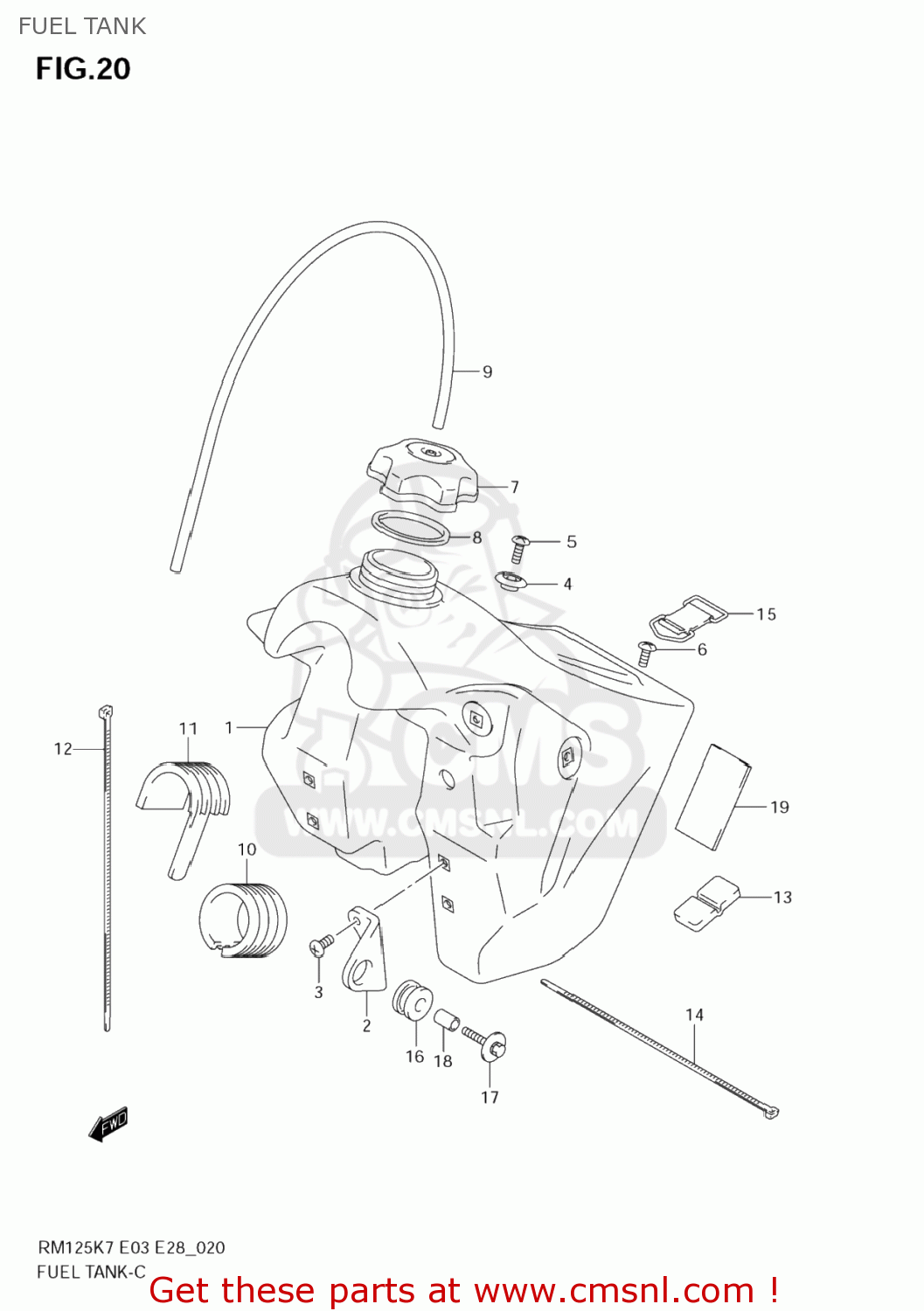 FUEL TANK RM125 2008 (K8) USA (E03)