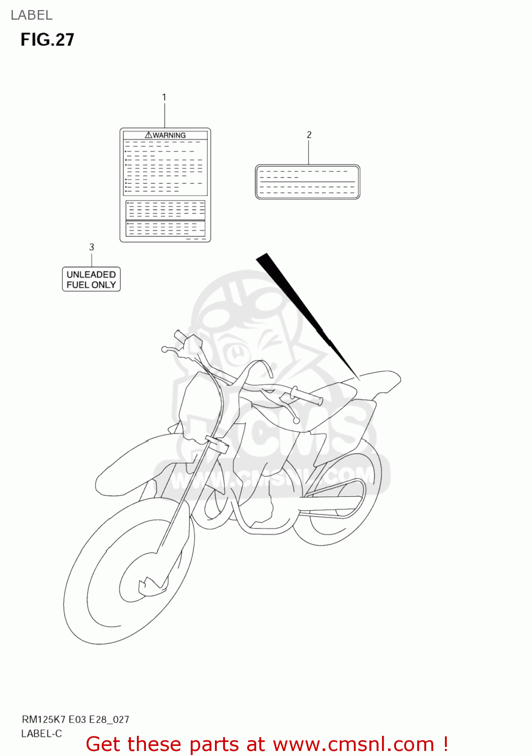 LABEL RM125 2008 (K8) USA (E03)