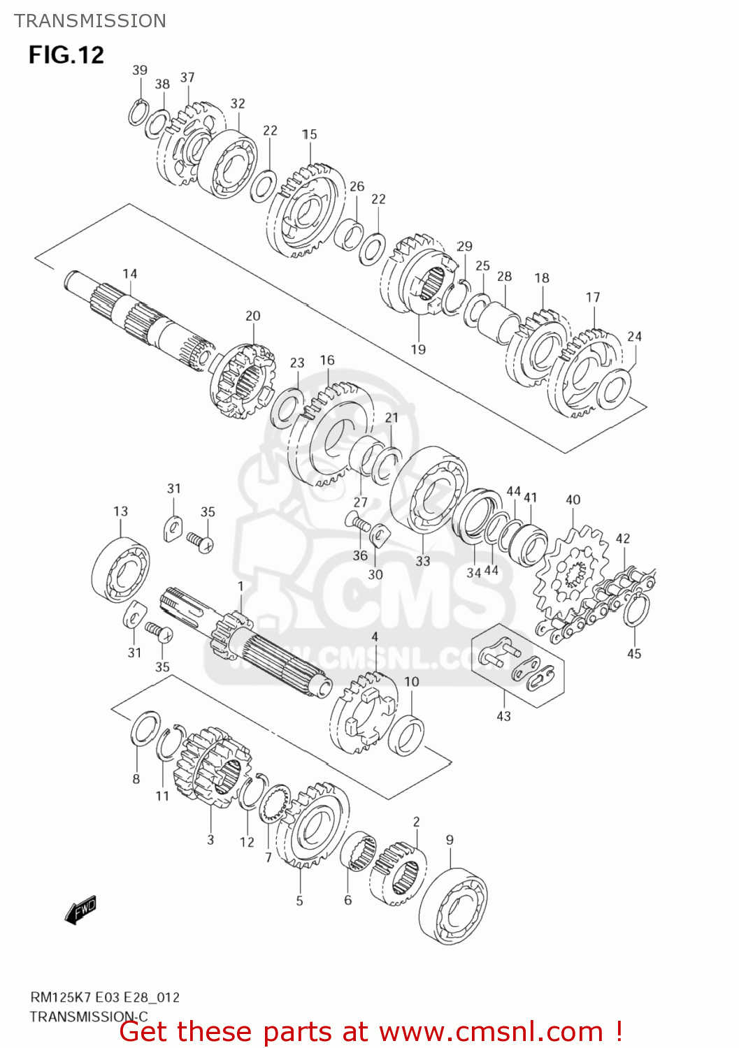TRANSMISSION RM125 2008 (K8) USA (E03)