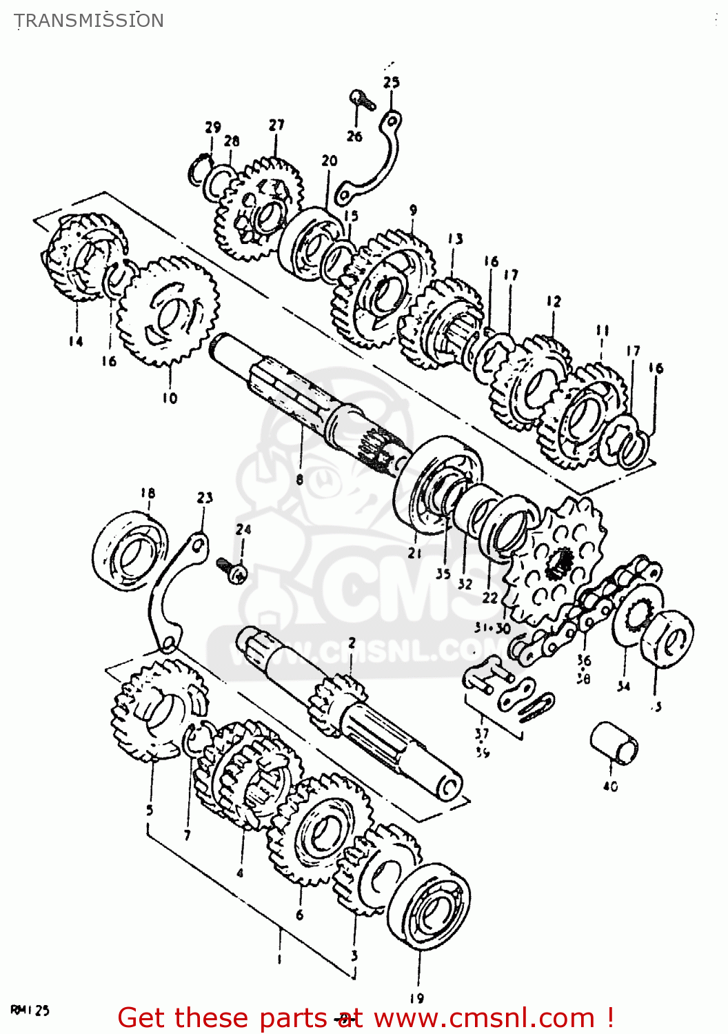 Suzuki RM125 RM125 1979 1980 (N T) TRANSMISSION buy original
