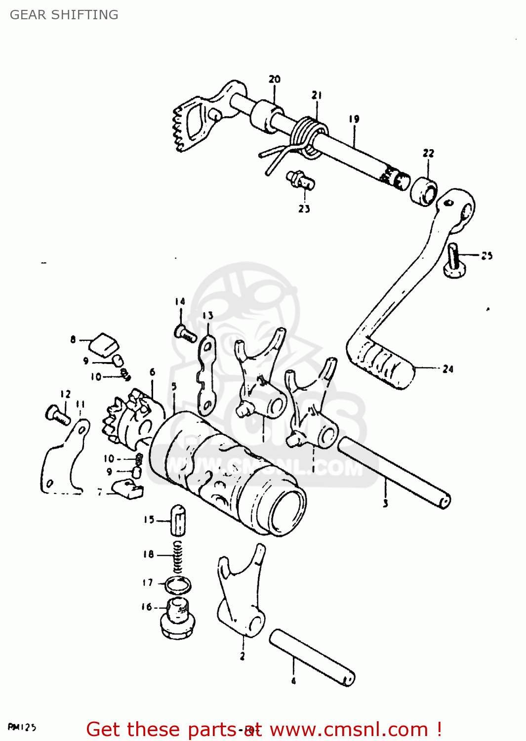 GEAR SHIFTING RM125 RM125 1979 1980 (N T)