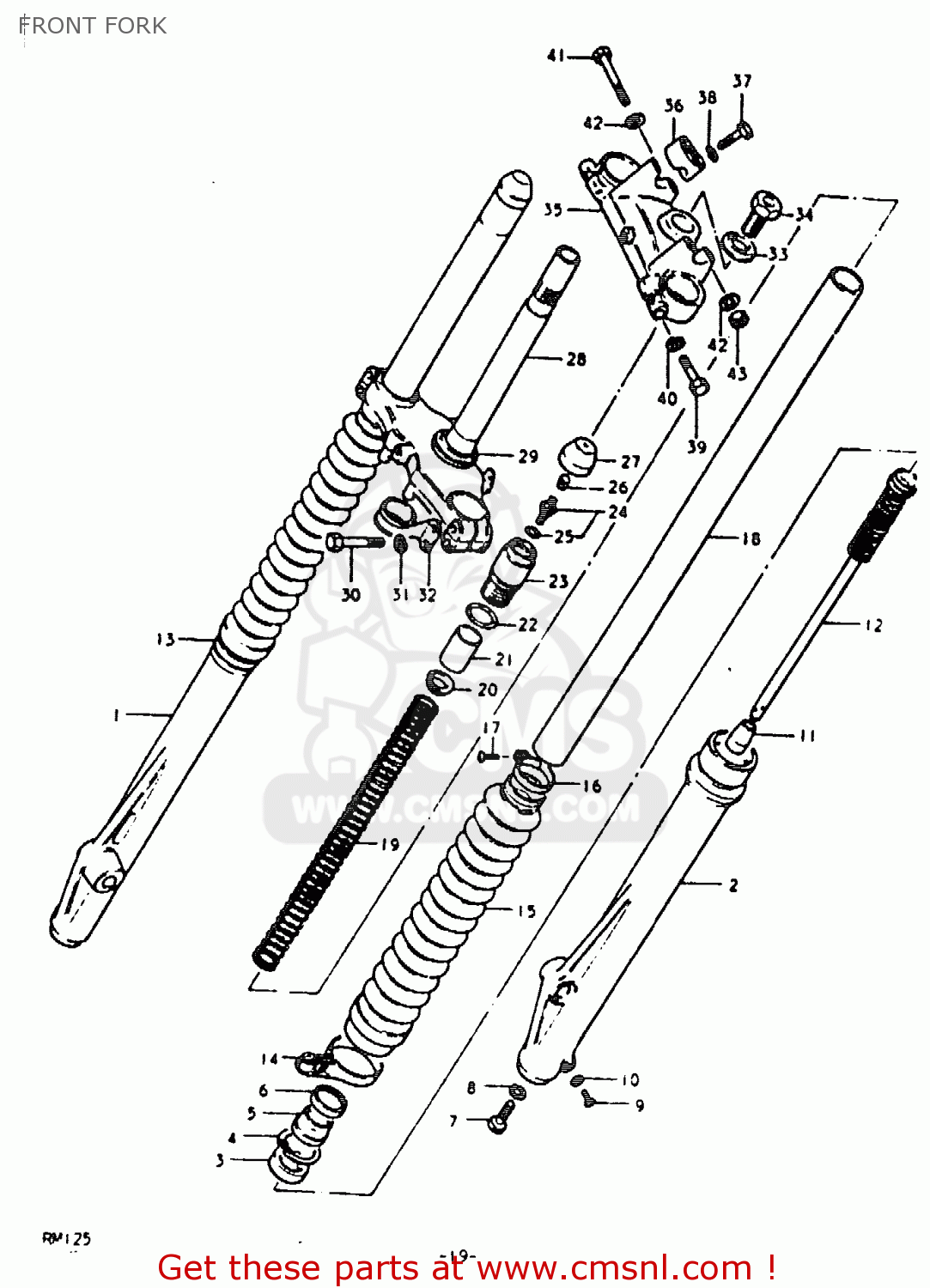 FRONT FORK RM125 RM125 1979 1980 (N T)