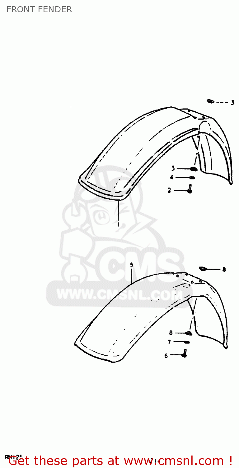 FRONT FENDER RM125 RM125 1979 1980 (N T)