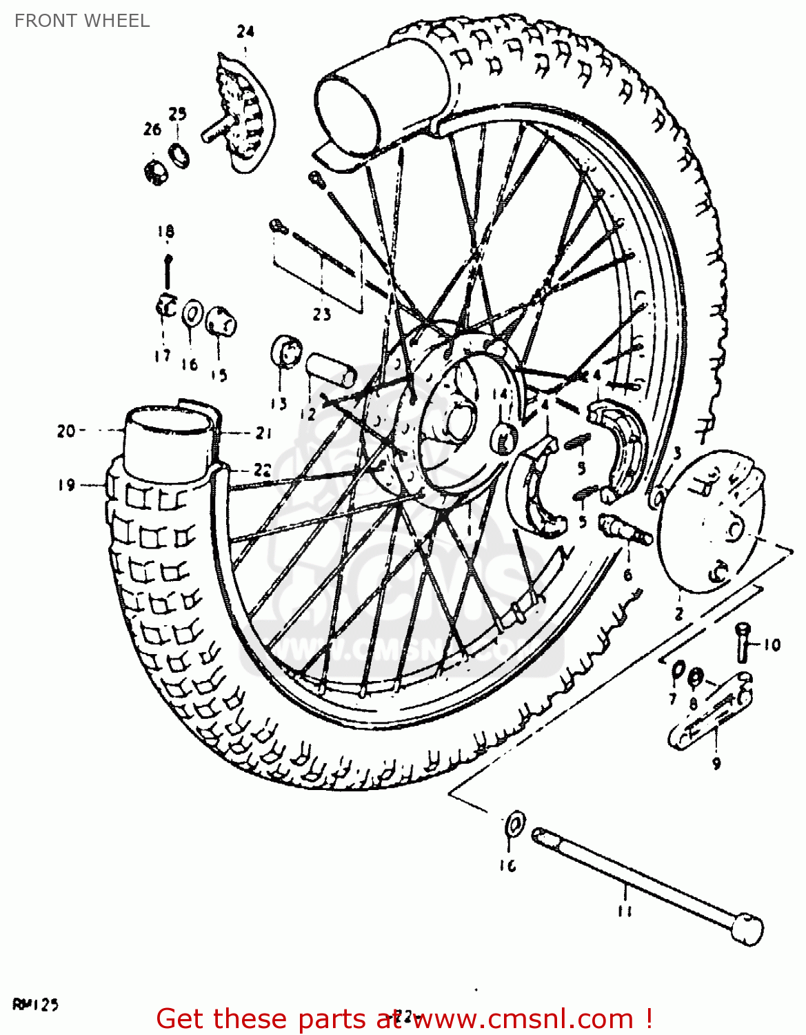 FRONT WHEEL RM125 RM125 1979 1980 (N T)