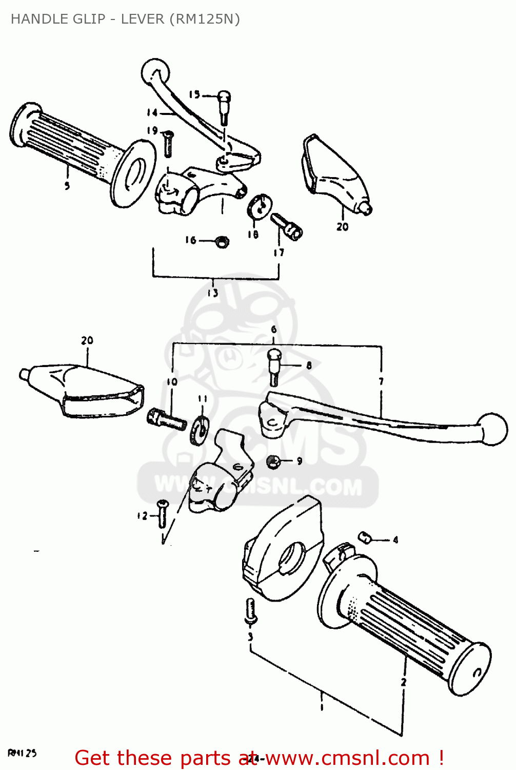 HANDLE GLIP - LEVER (RM125N) RM125 RM125 1979 1980 (N T)