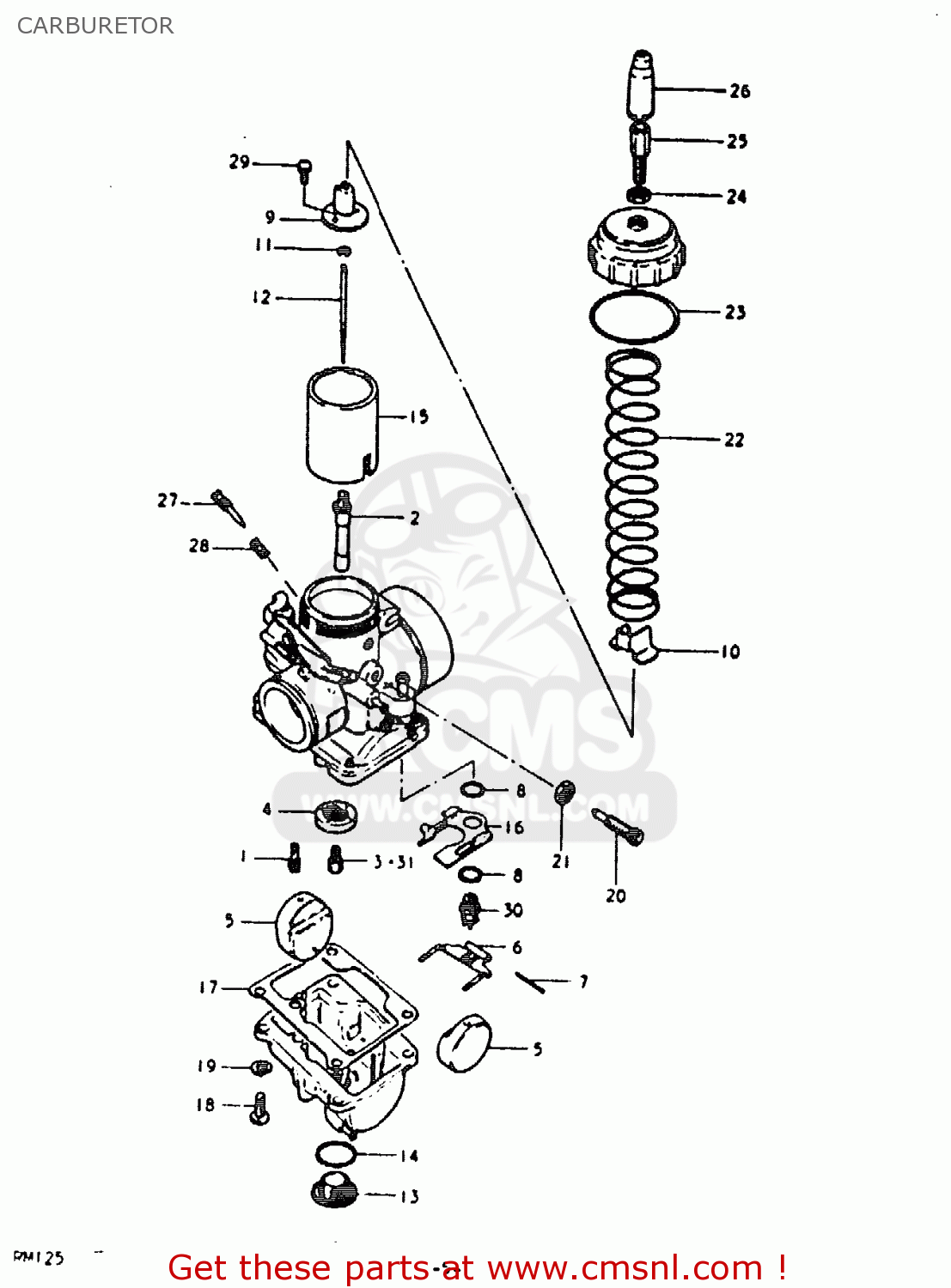 CARBURETOR RM125 RM125 1979 1980 (N T)