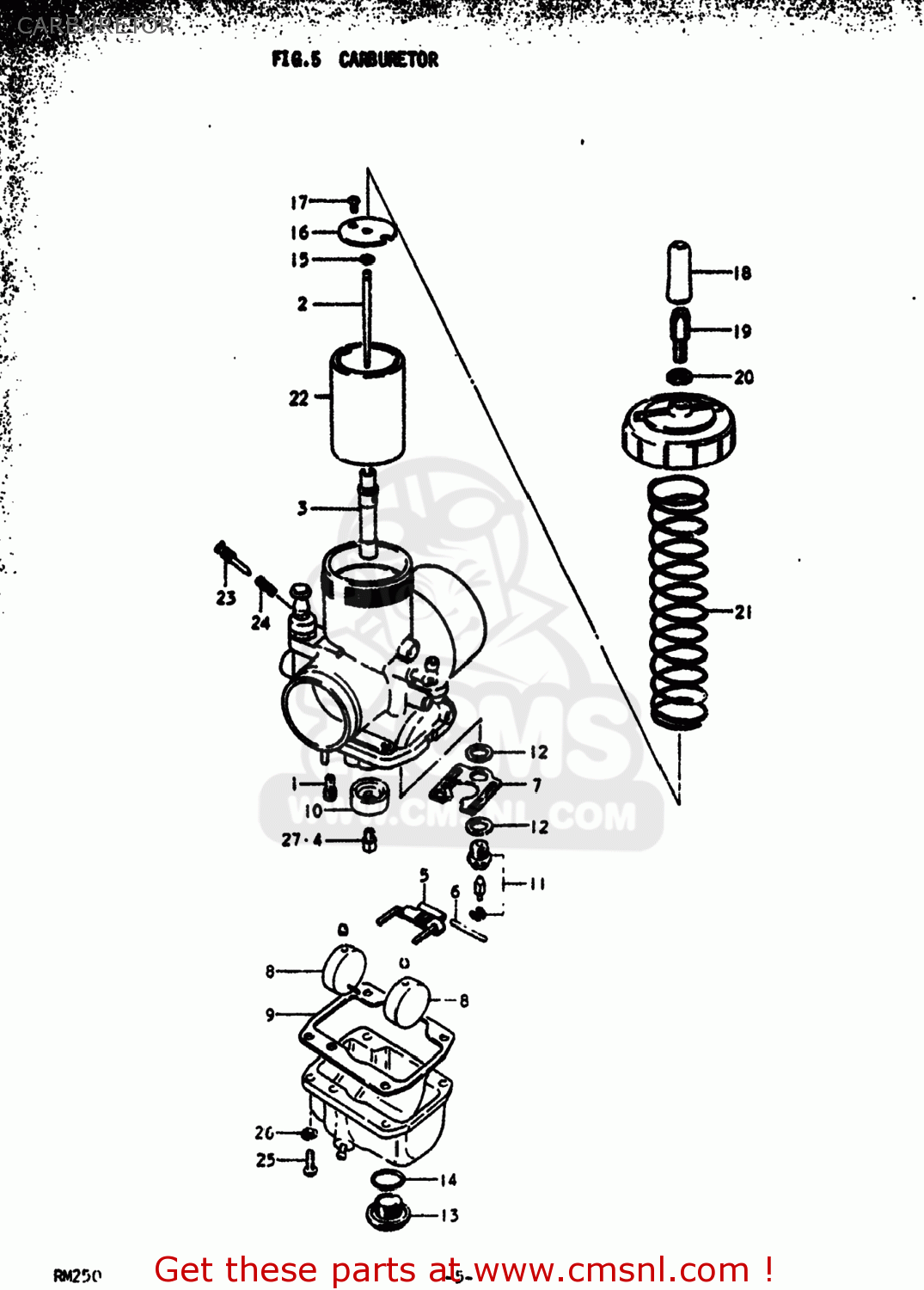 Suzuki RM250 1976 (A) USA (E03) CARBURETOR - buy original ...