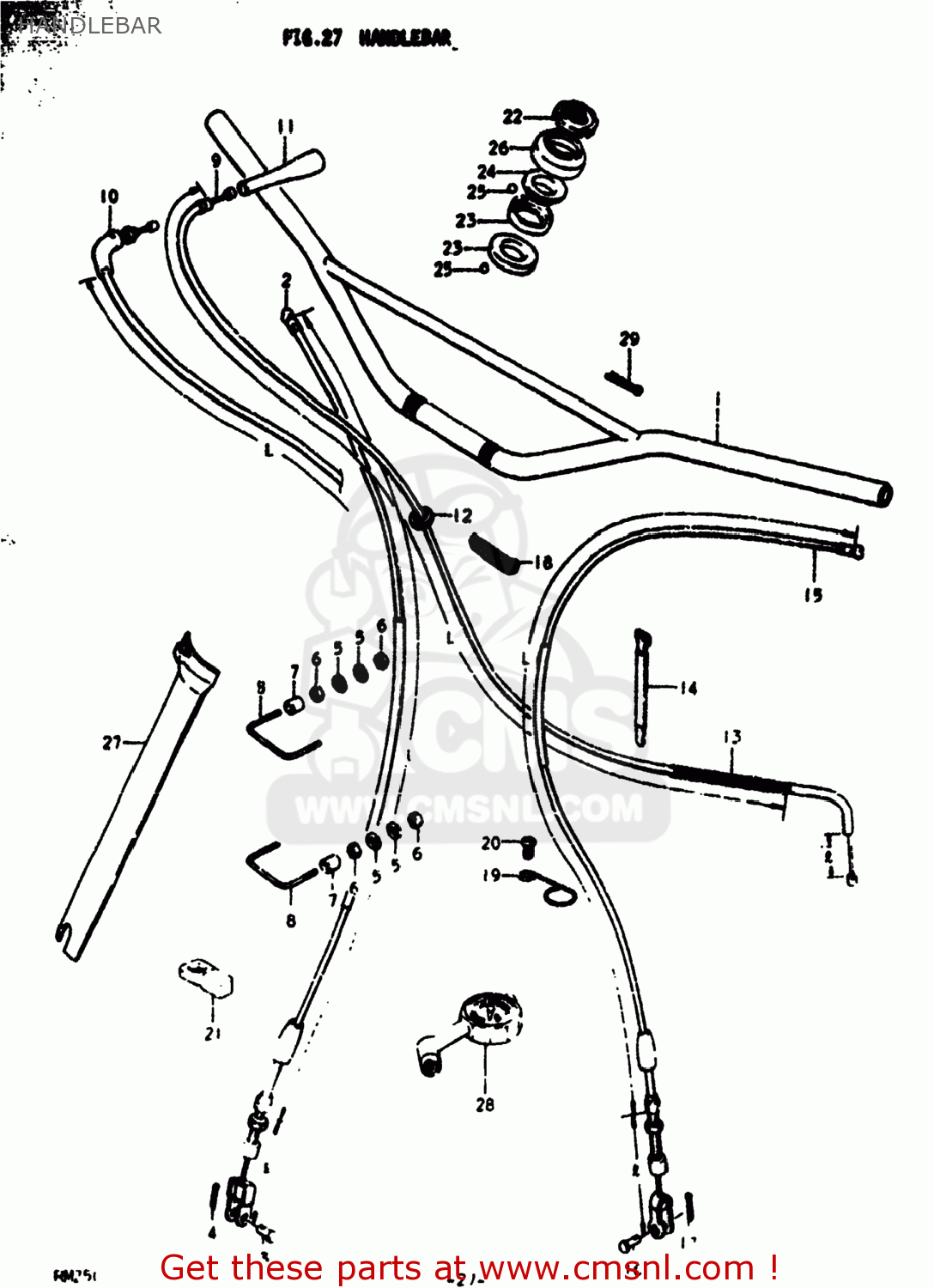 HANDLEBAR RM250 1976 (A) USA (E03)