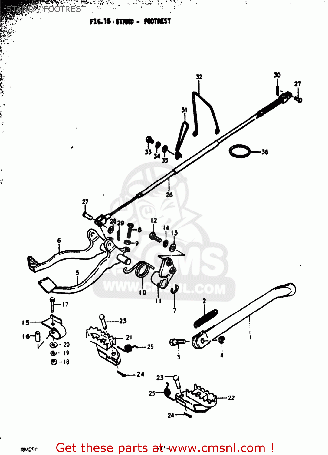 STAND - FOOTREST RM250 1976 (A) USA (E03)