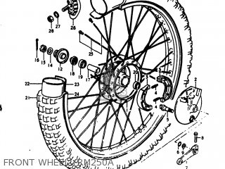 FRONT WHEEL (RM250A - RM250 1976 (A) USA (E03)