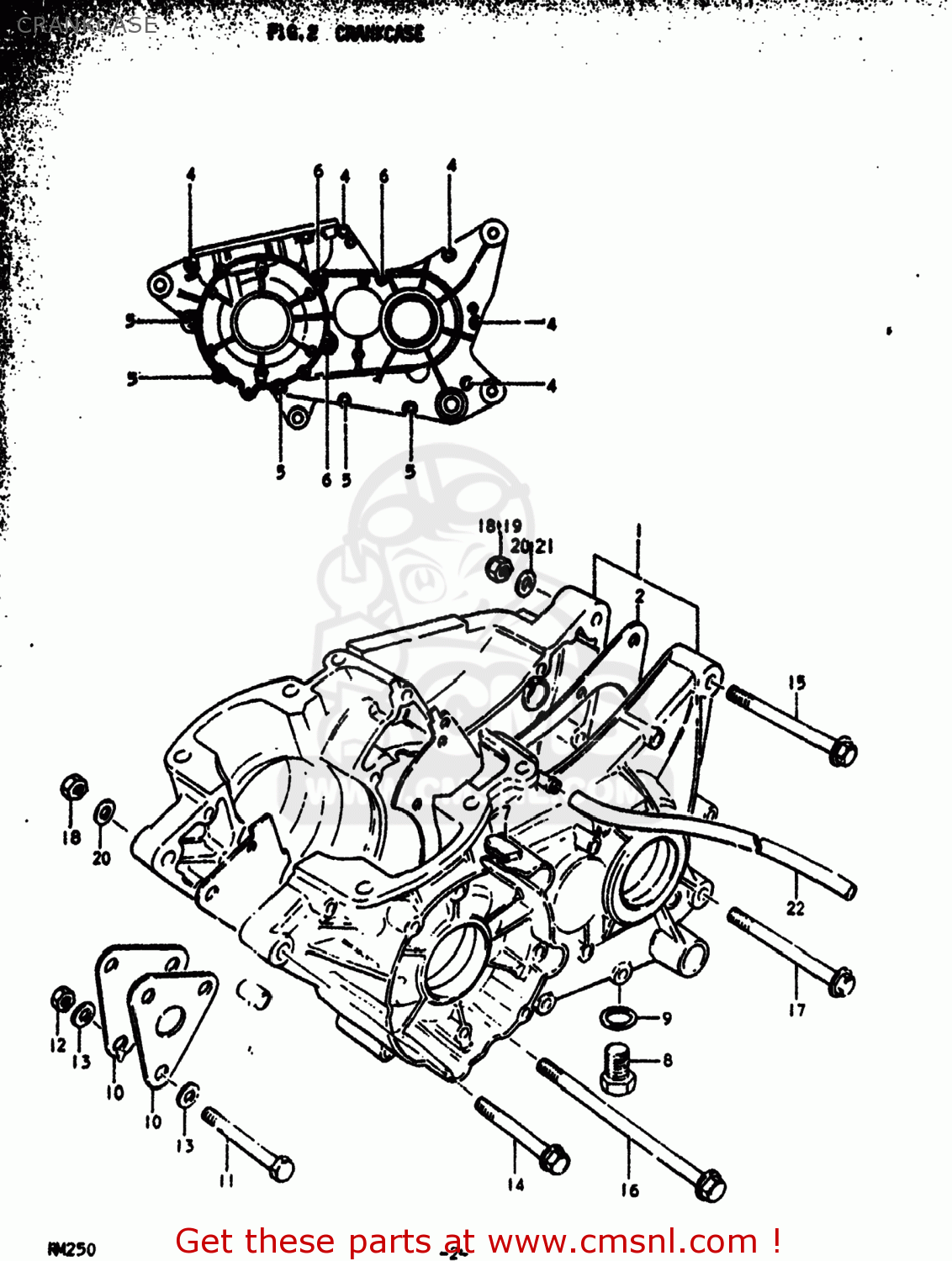 CRANKCASE RM250 1977 (B) USA (E03)