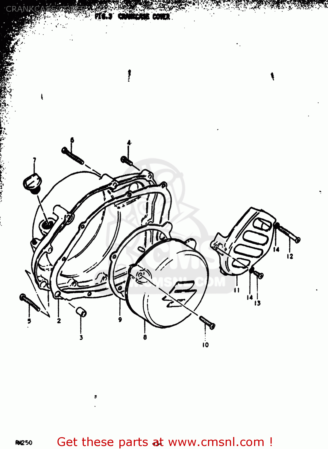 CRANKCASE COVER RM250 1977 (B) USA (E03)