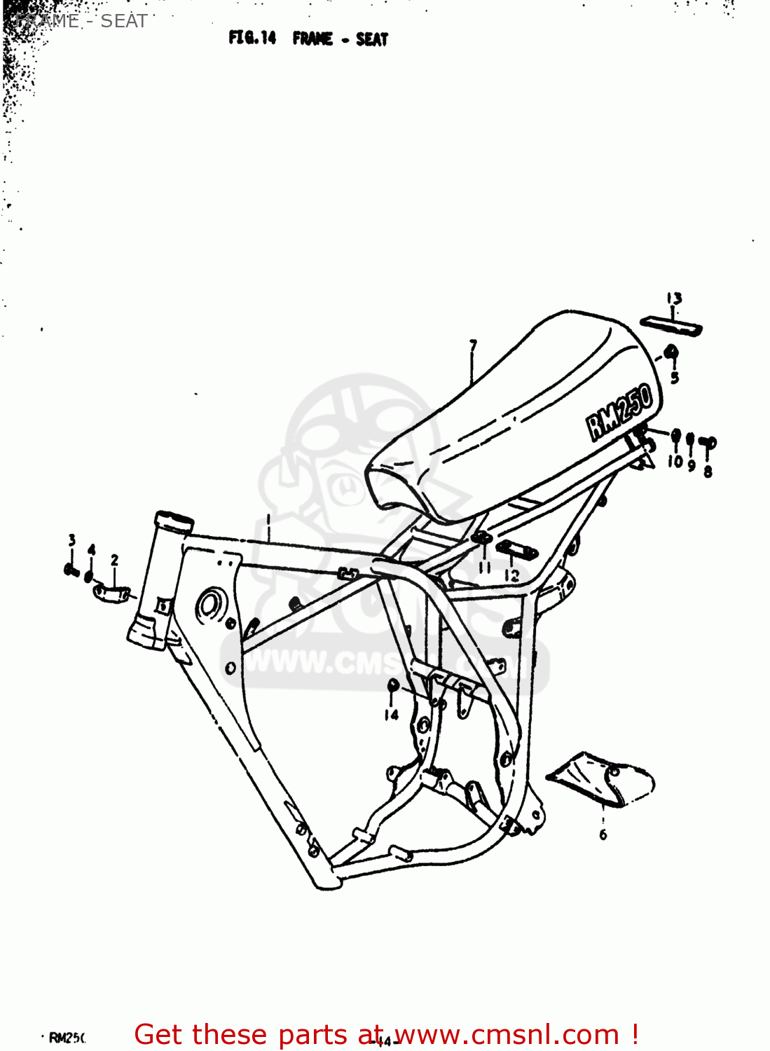 FRAME - SEAT RM250 1977 (B) USA (E03)