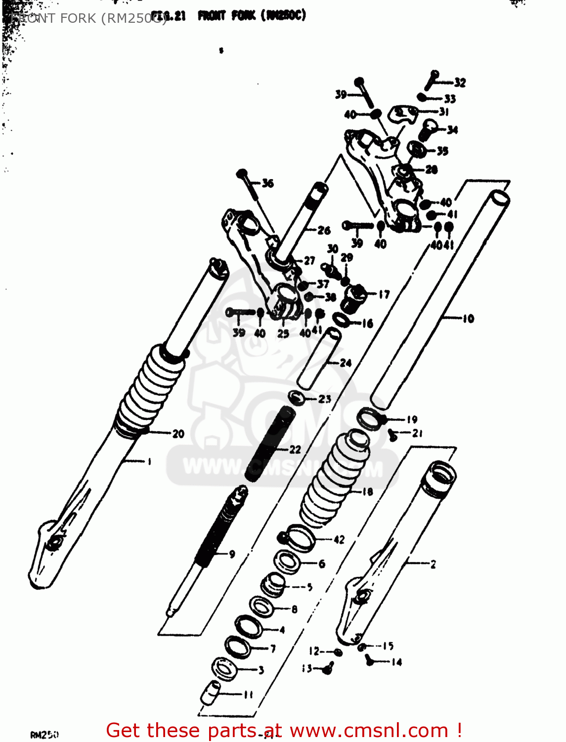 FRONT FORK (RM250C) RM250 1977 (B) USA (E03)
