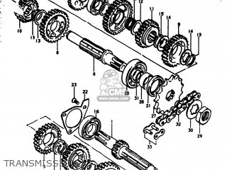 TRANSMISSION - RM250 1977 (B) USA (E03)