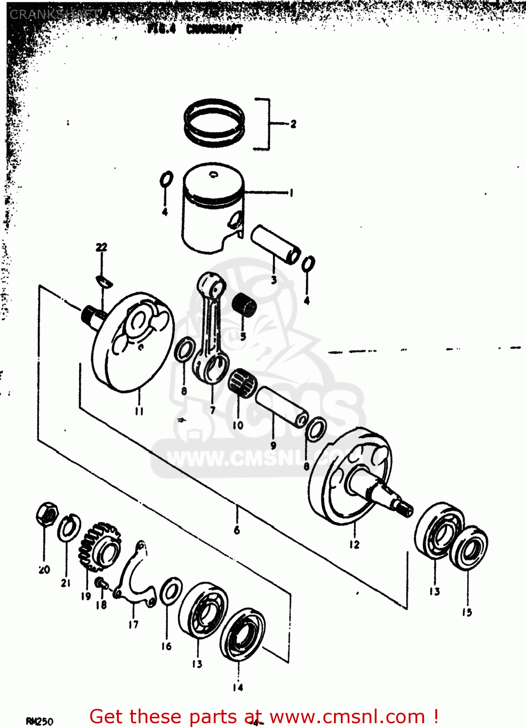 Suzuki RM250 1978 (C) USA (E03) CRANKSHAFT - buy original CRANKSHAFT ...