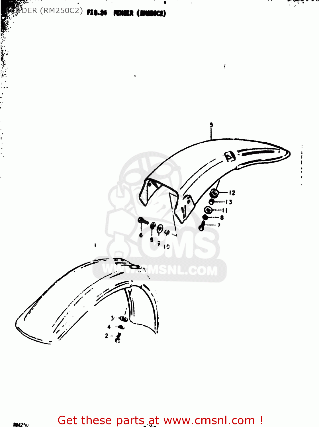 Suzuki RM250 1978 (C) USA (E03) FENDER (RM250C2) - buy original FENDER ...