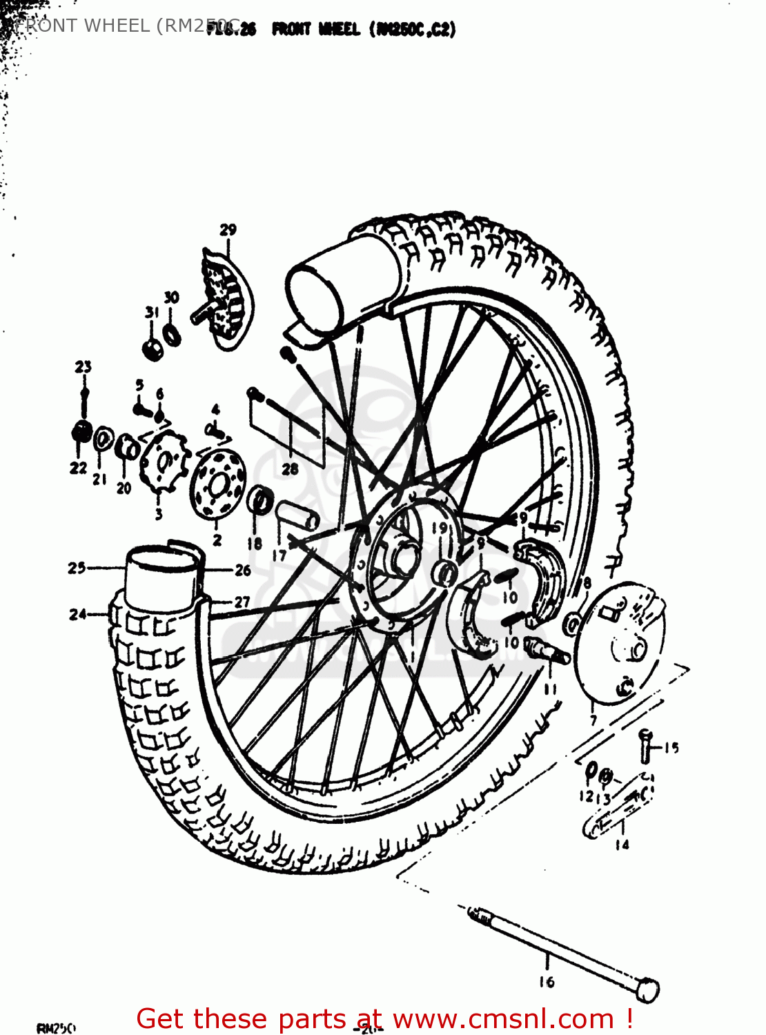 FRONT WHEEL (RM250C RM250 1978 (C) USA (E03)