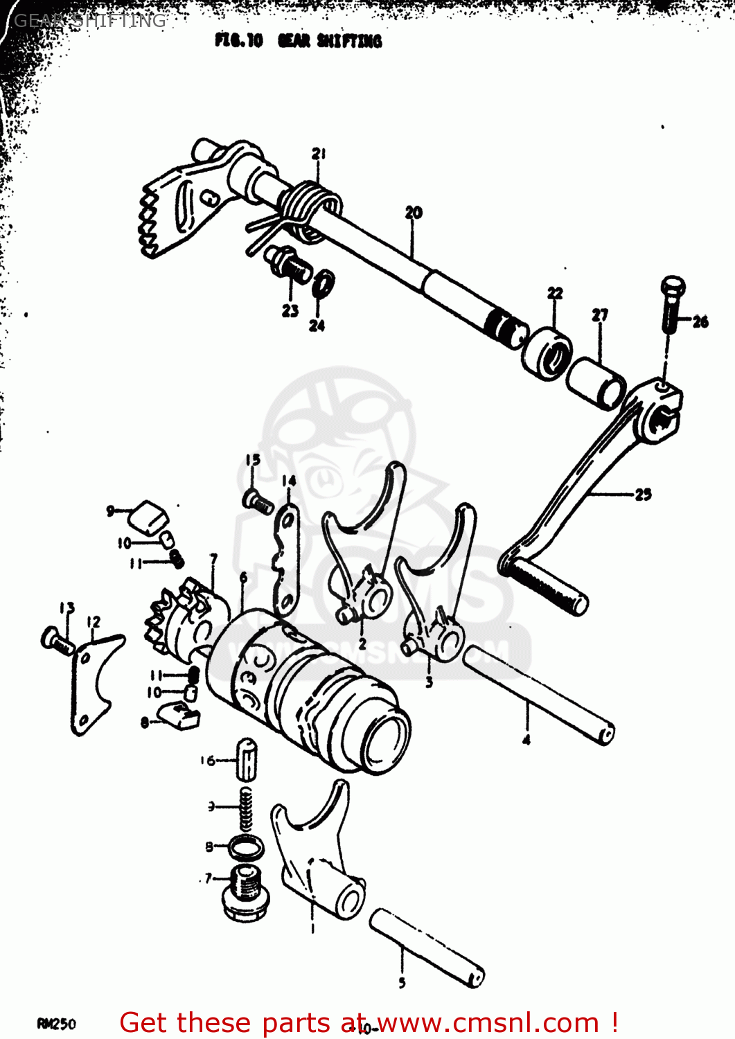 GEAR SHIFTING RM250 1978 (C) USA (E03)