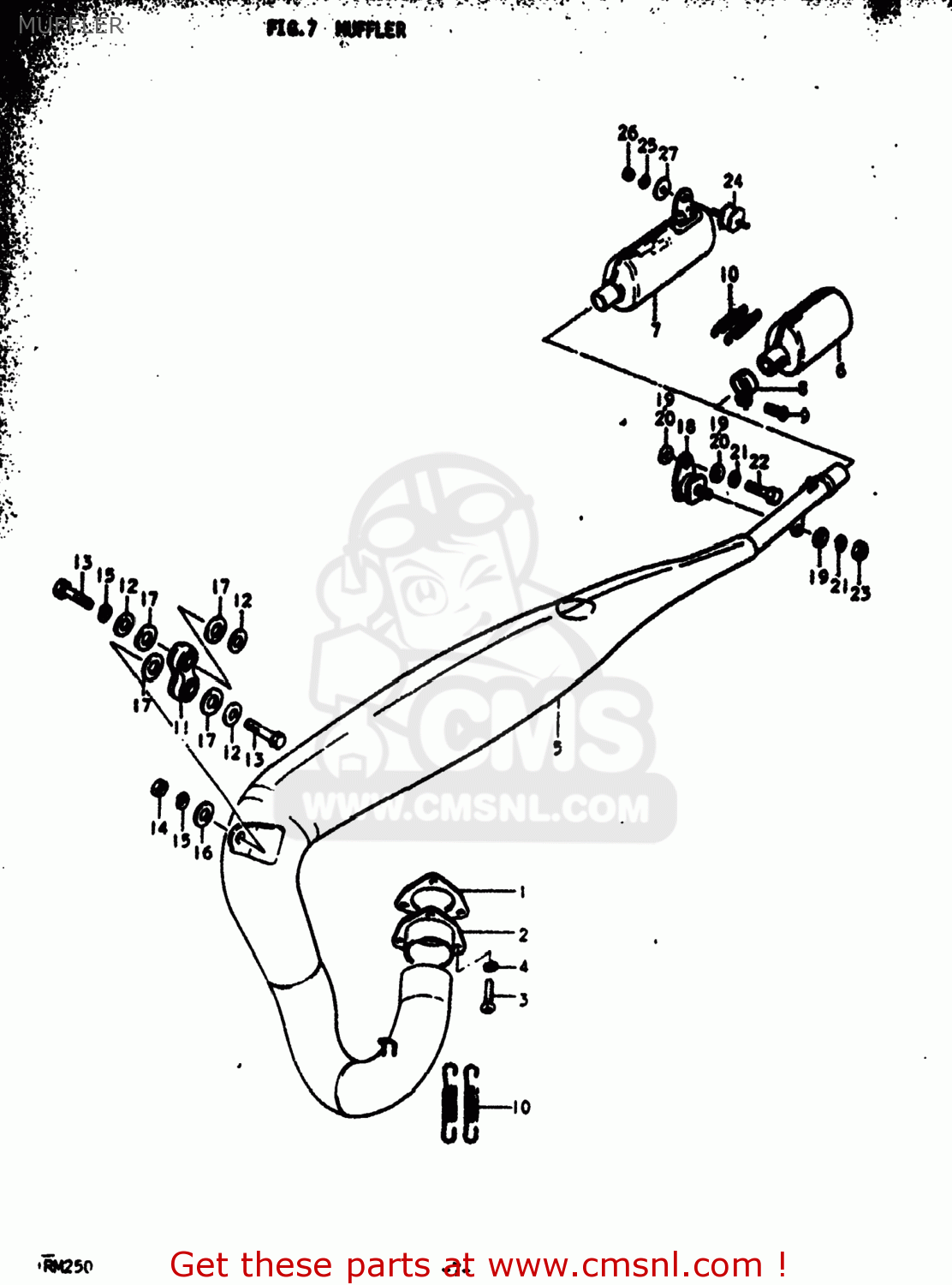 MUFFLER RM250 1978 (C) USA (E03)