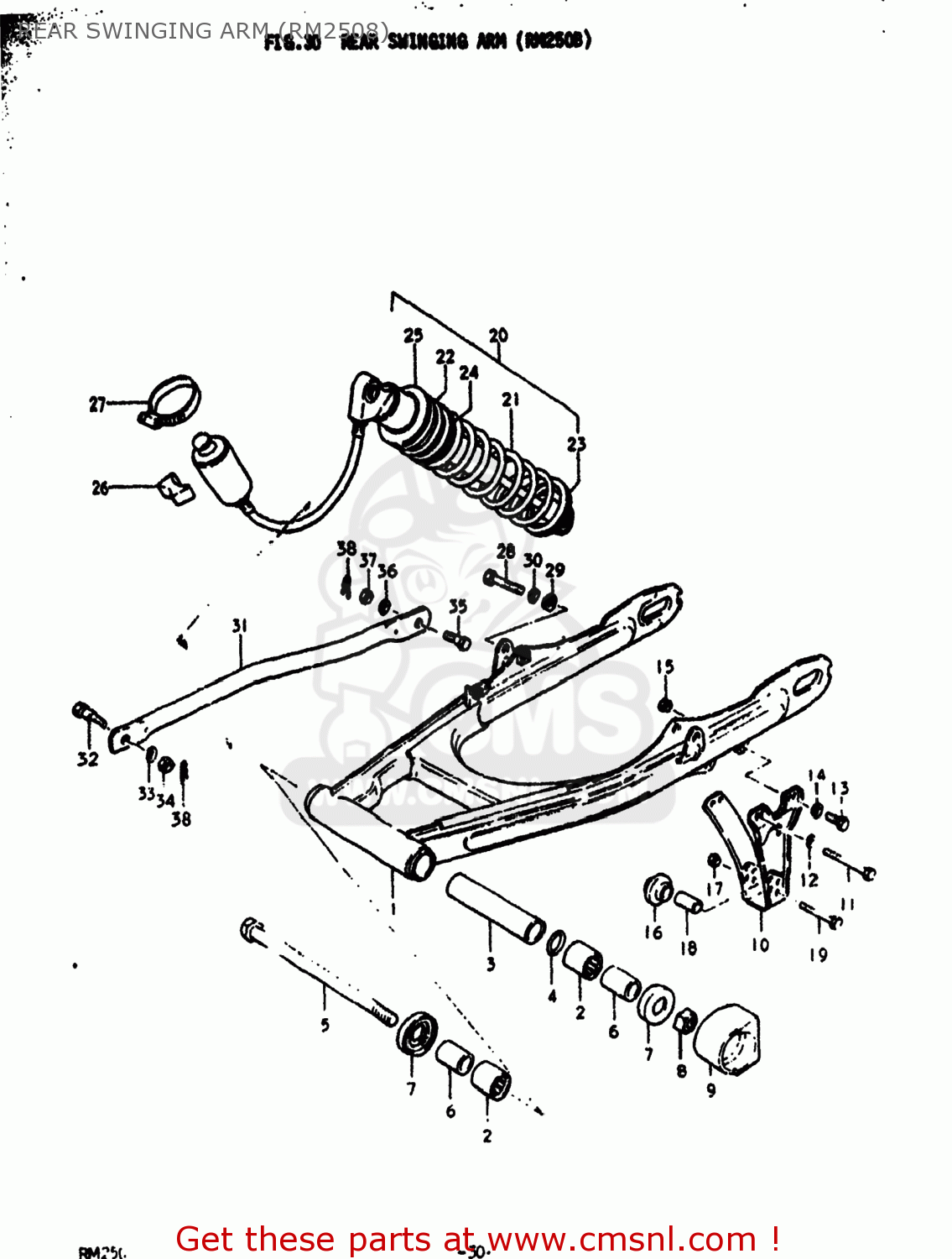 REAR SWINGING ARM (RM2508) RM250 1978 (C) USA (E03)