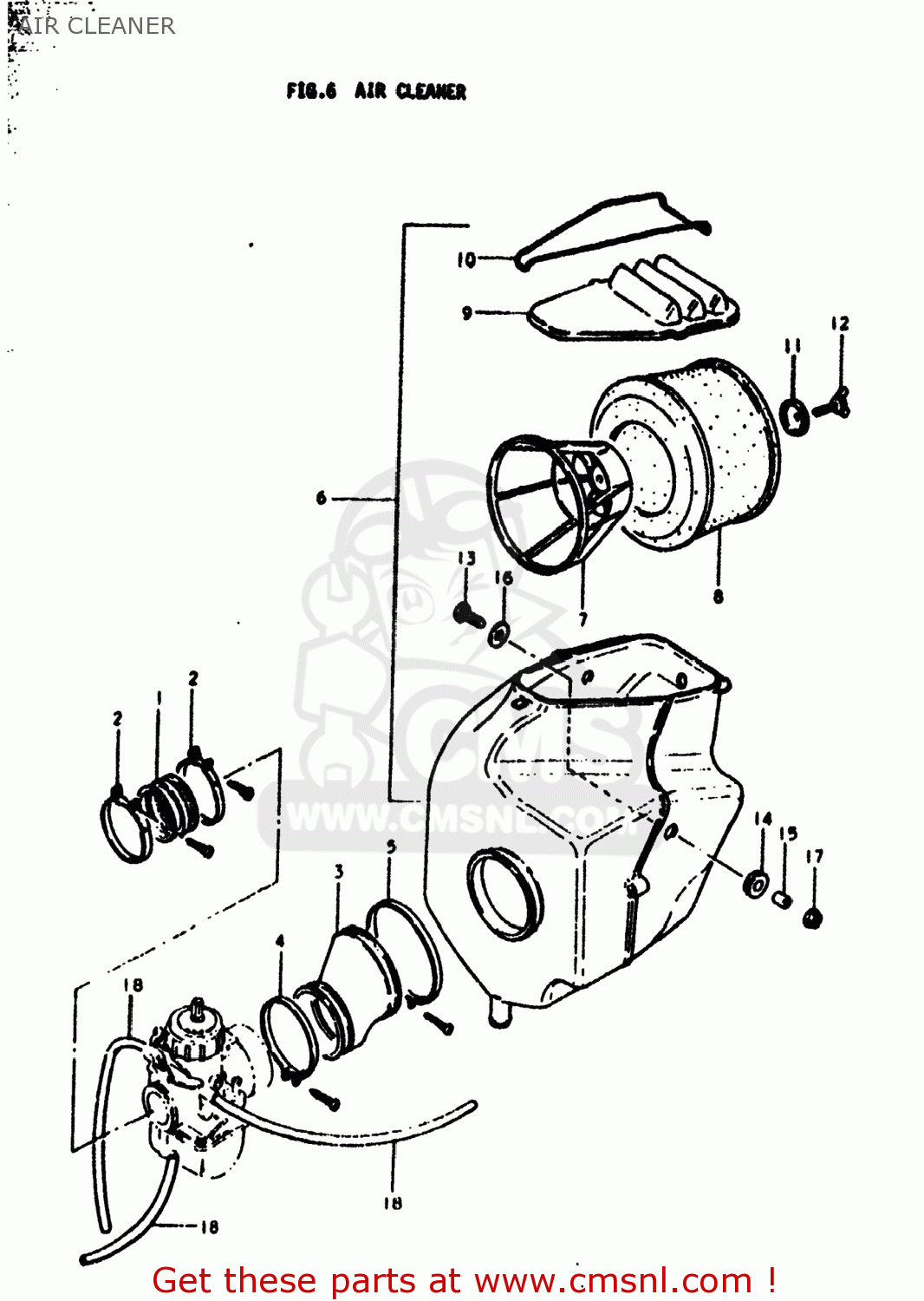 Suzuki RM250 1979 (N) USA (E03) AIR CLEANER - buy original AIR CLEANER ...