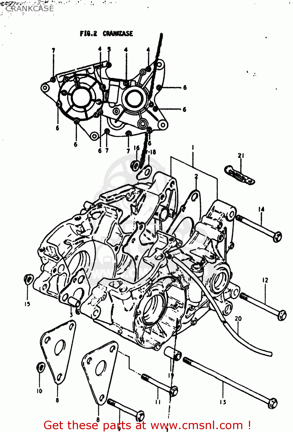 CRANKCASE RM250 1979 (N) USA (E03)