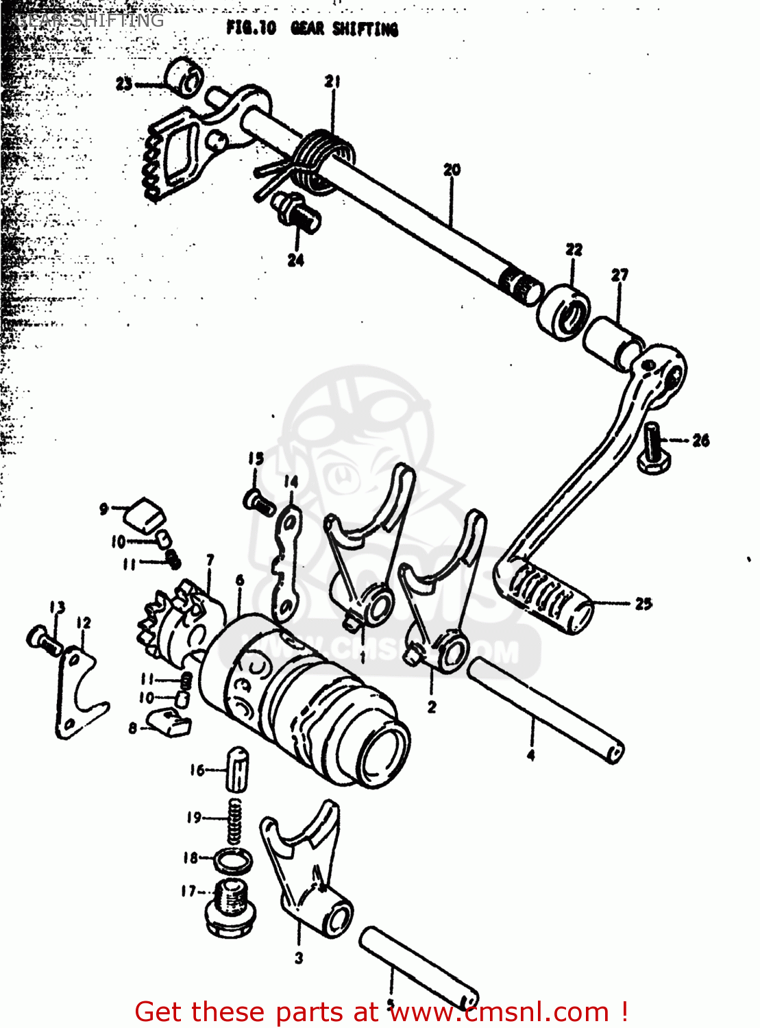GEAR SHIFTING RM250 1979 (N) USA (E03)