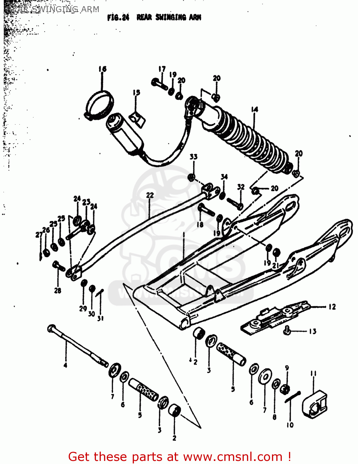 REAR SWINGING ARM RM250 1979 (N) USA (E03)