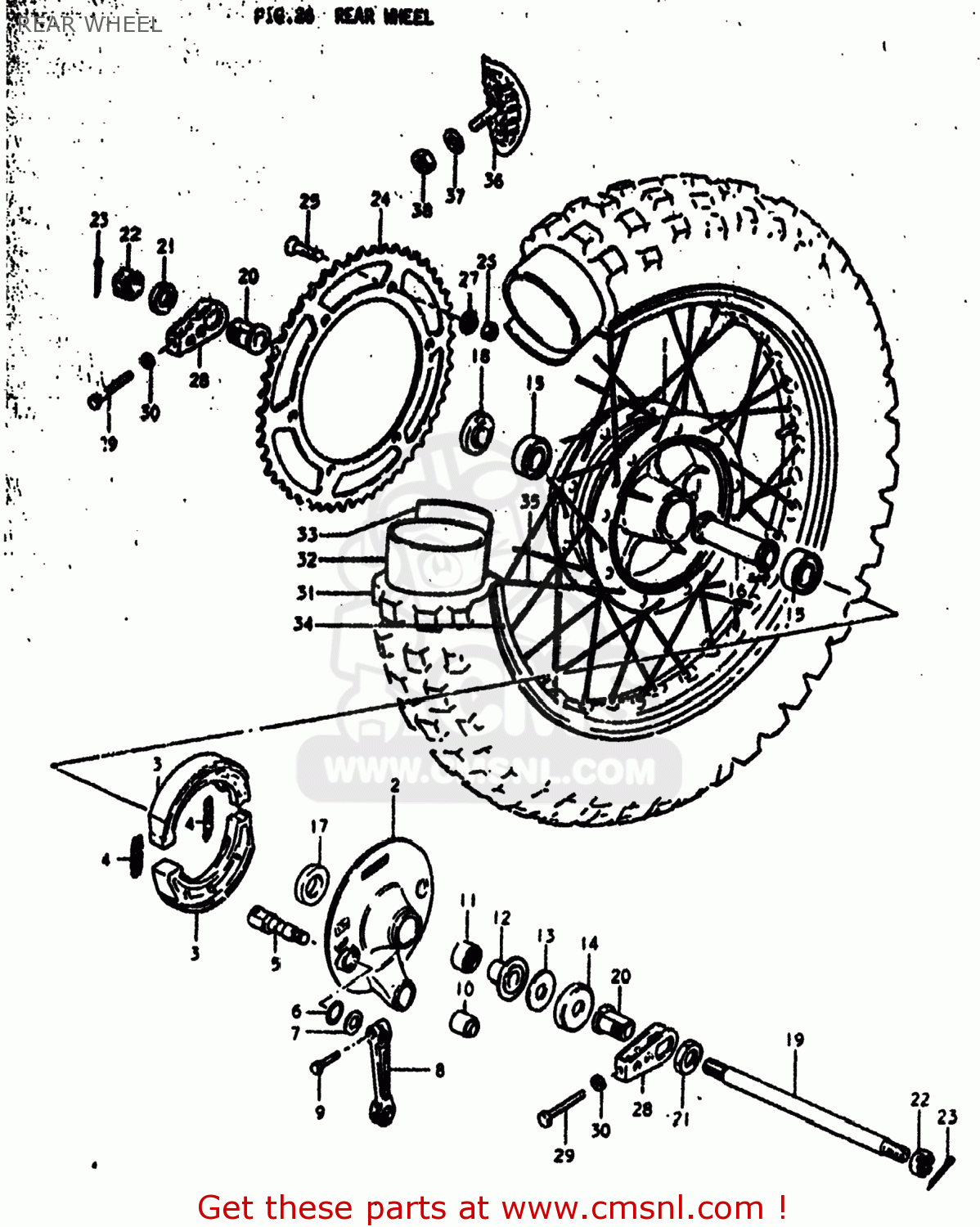 REAR WHEEL RM250 1979 (N) USA (E03)