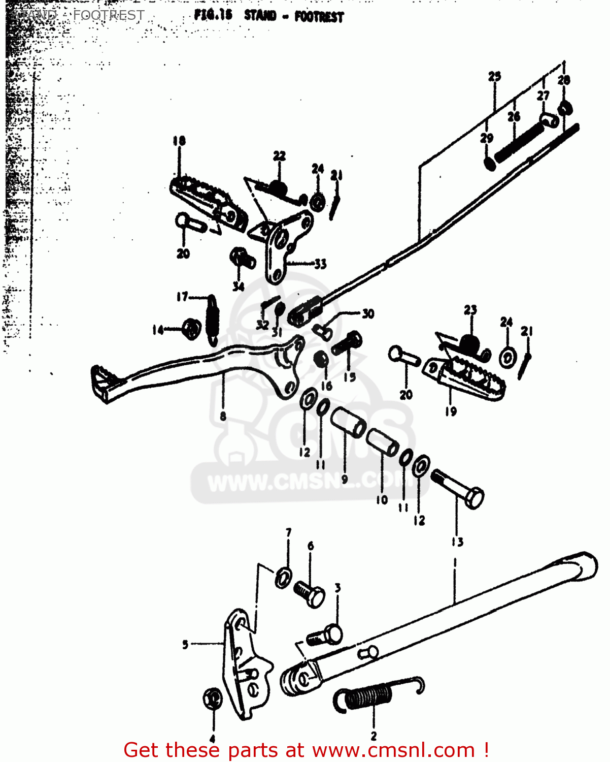 STAND - FOOTREST RM250 1979 (N) USA (E03)