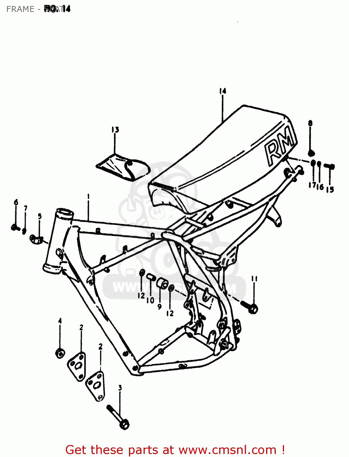 Suzuki RM250 1980 (T) USA (E03) FRAME - SEAT - buy original FRAME ...