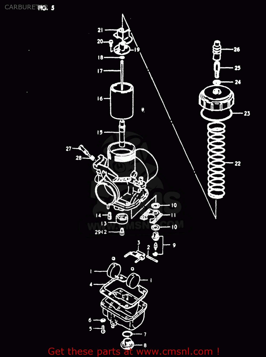 CARBURETOR RM250 1980 (T) USA (E03)