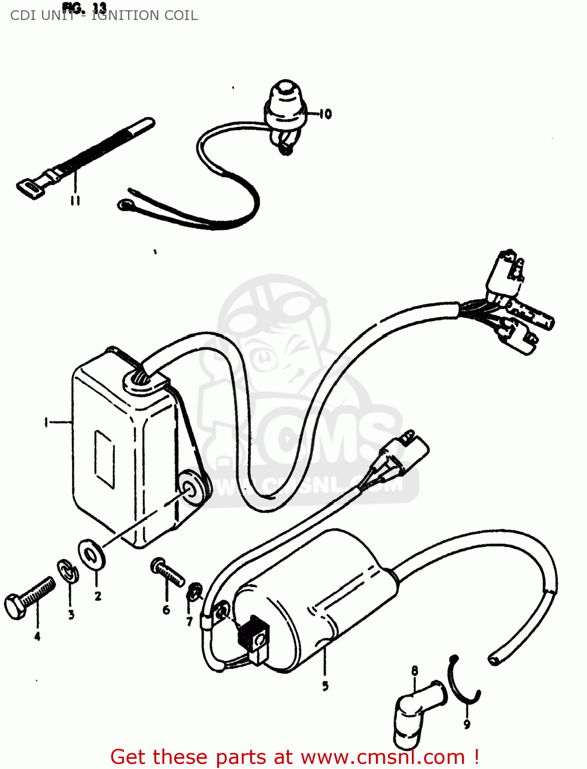 CDI UNIT - IGNITION COIL RM250 1980 (T) USA (E03)