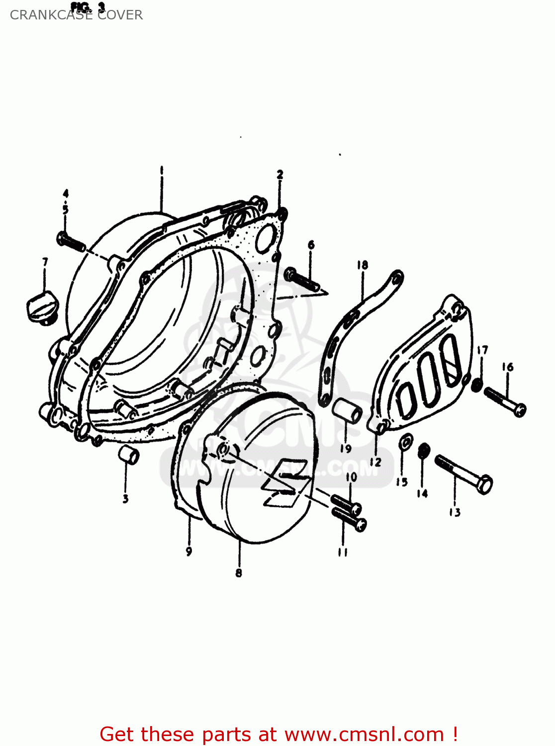 CRANKCASE COVER RM250 1980 (T) USA (E03)