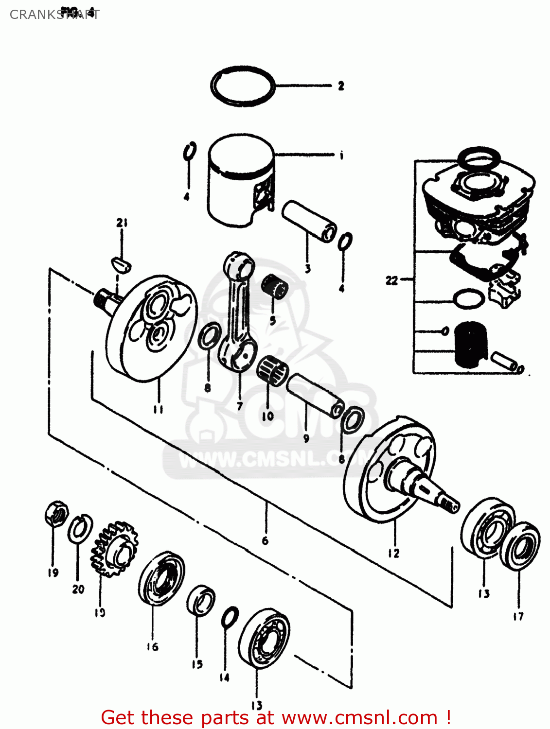 CRANKSHAFT RM250 1980 (T) USA (E03)