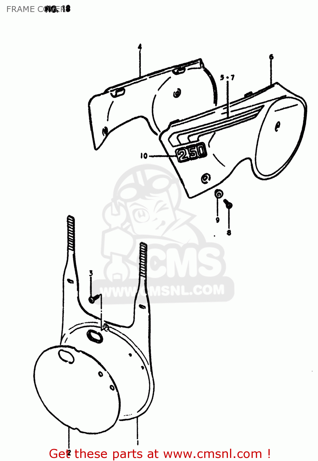 FRAME COVER RM250 1980 (T) USA (E03)