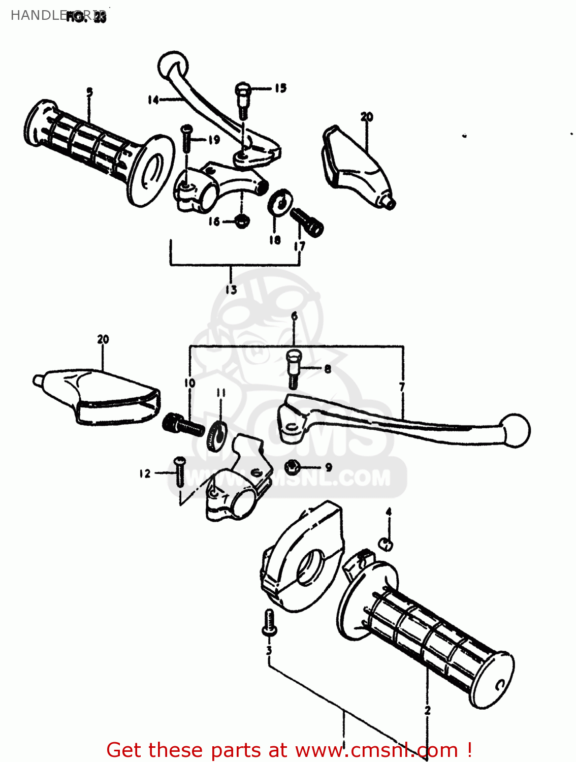 HANDLE GRIP RM250 1980 (T) USA (E03)