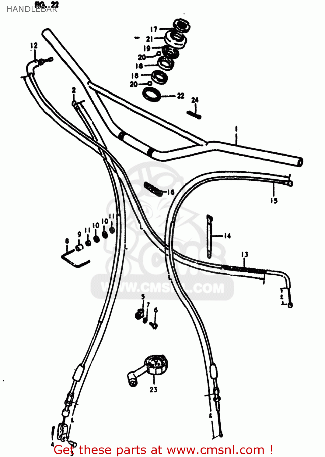 HANDLEBAR RM250 1980 (T) USA (E03)