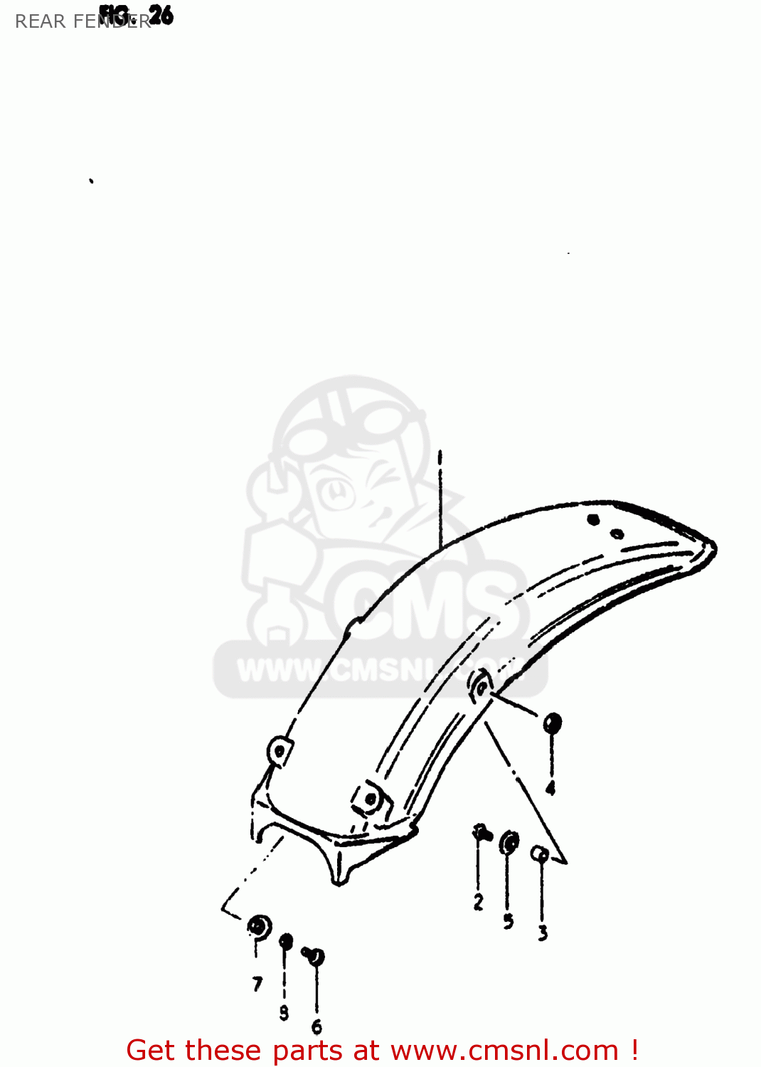 REAR FENDER RM250 1980 (T) USA (E03)
