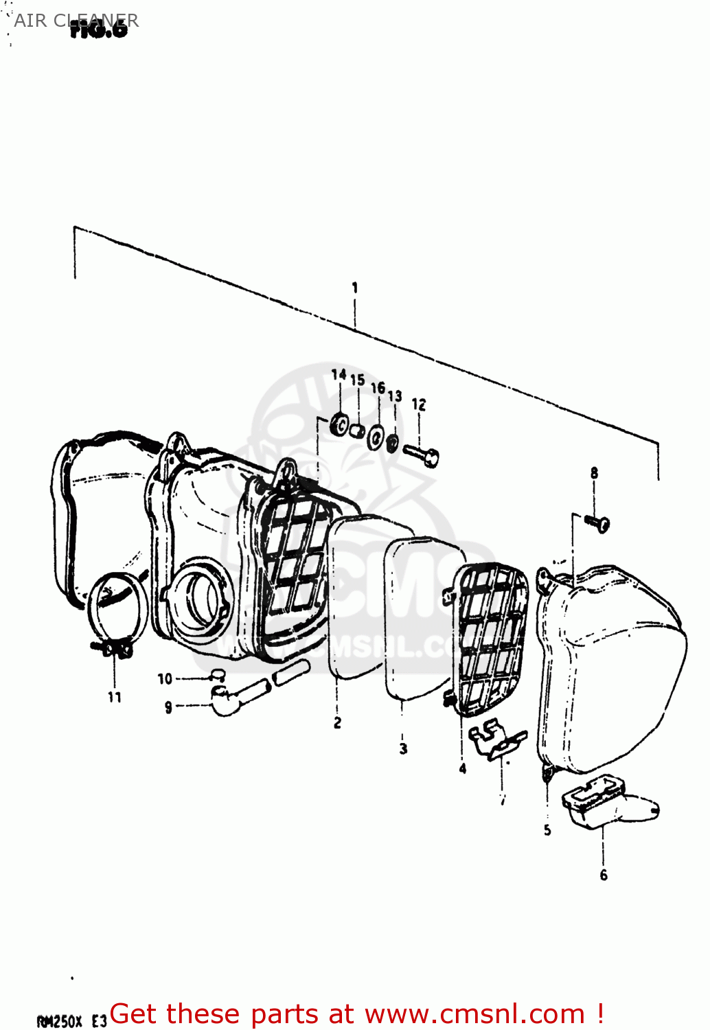 AIR CLEANER RM250 1981 (X) USA (E03)