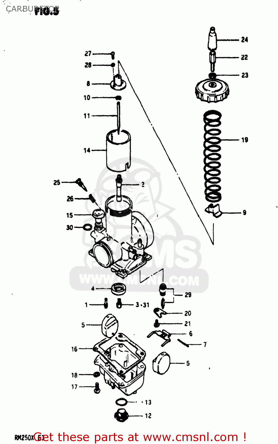 CARBURETOR RM250 1981 (X) USA (E03)