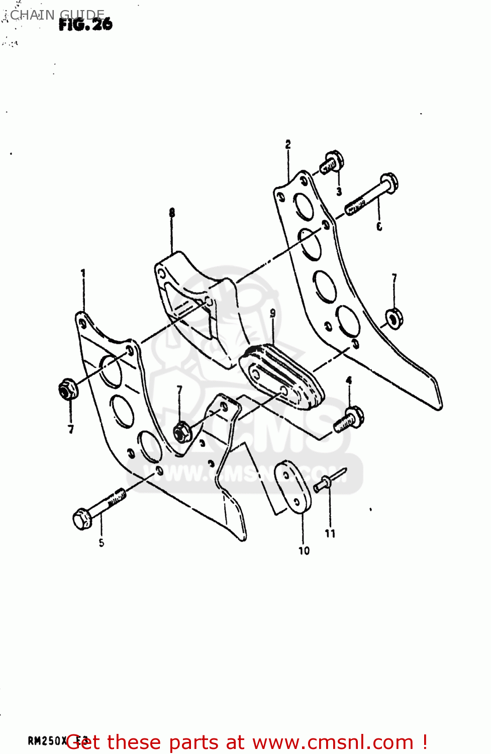 CHAIN GUIDE RM250 1981 (X) USA (E03)