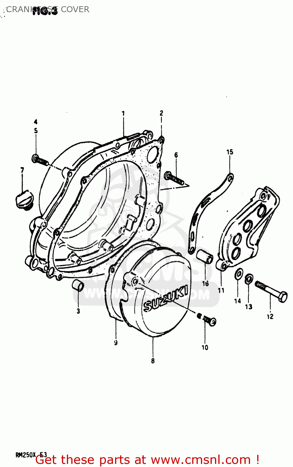 CRANKCASE COVER RM250 1981 (X) USA (E03)
