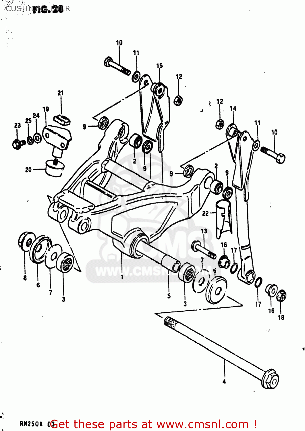 CUSHION LEVER RM250 1981 (X) USA (E03)