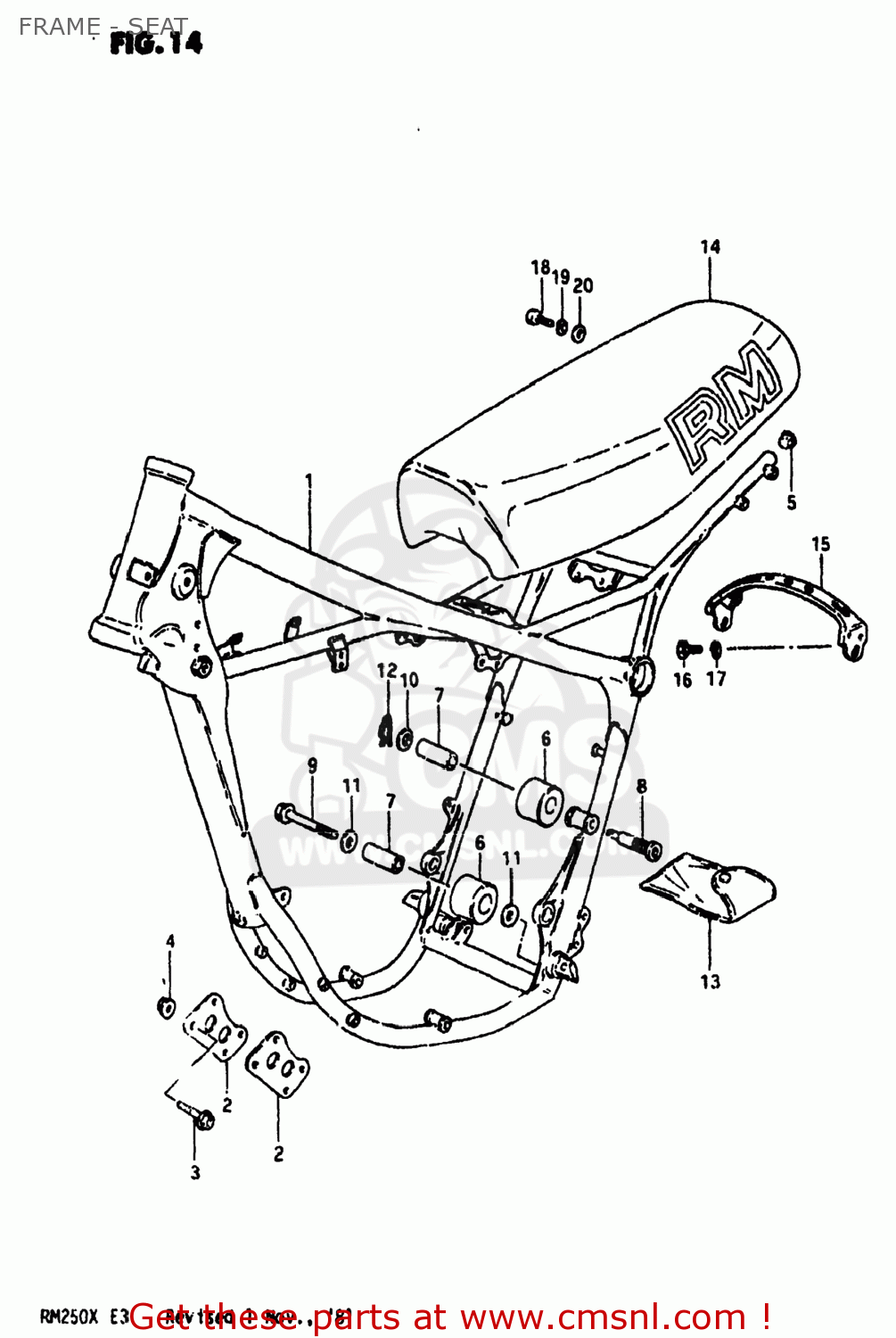 FRAME - SEAT RM250 1981 (X) USA (E03)