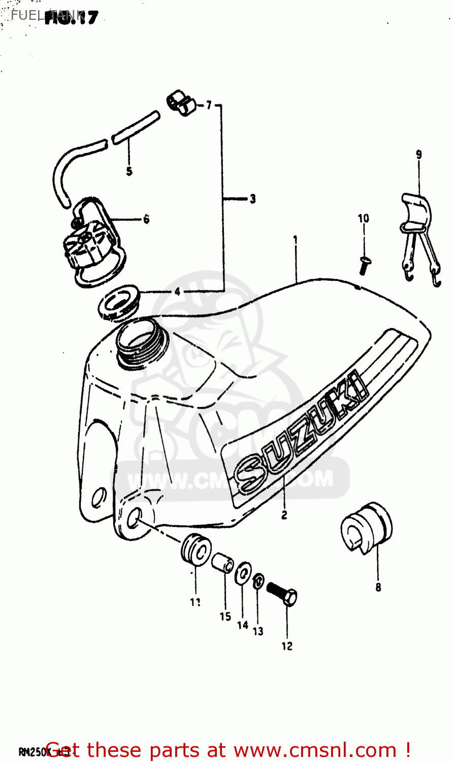 FUEL TANK RM250 1981 (X) USA (E03)