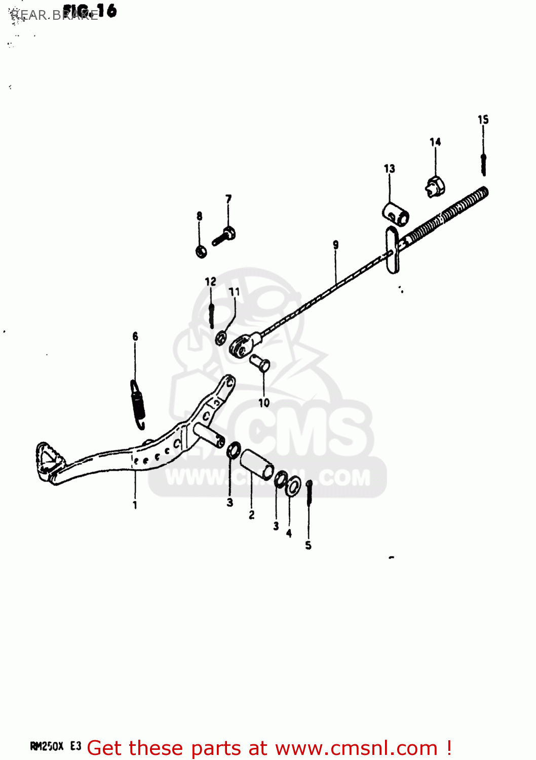 REAR BRAKE RM250 1981 (X) USA (E03)