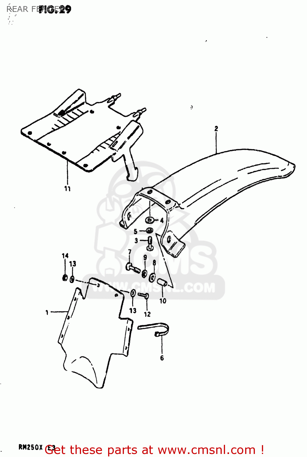 REAR FENDER RM250 1981 (X) USA (E03)