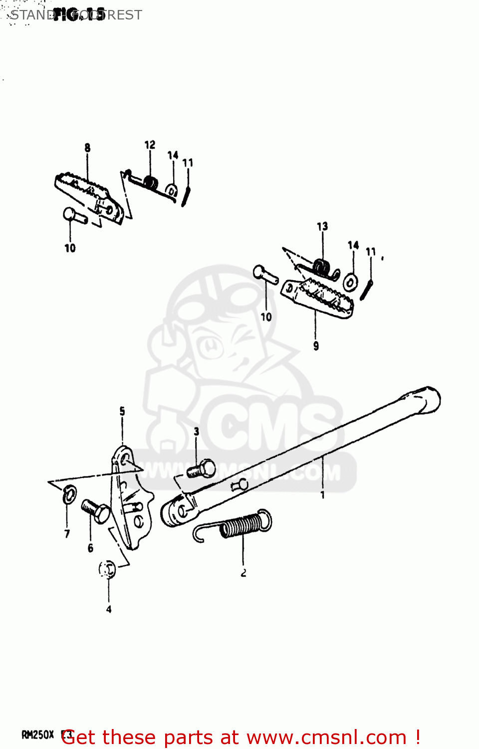 STAND - FOOTREST RM250 1981 (X) USA (E03)